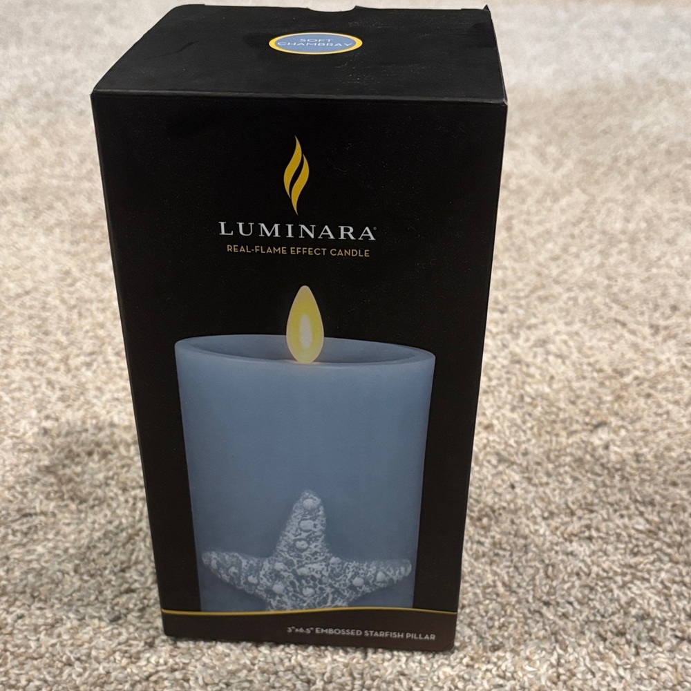 Luminara 3”x6.5 Embossed Starfish Pillar